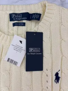 POLO ラルフローレン ケーブルニット ホワイト　白　L 新品　オフホワイト