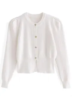 GRL ハートボタンニットカーディガン[at2099] M 白