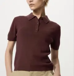 【新品】ユニクロ ポロセーター ブラウン Sサイズ