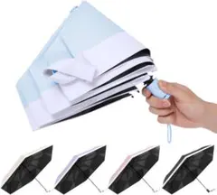 折りたたみ傘 日傘 UVカット 100%完全遮光 遮熱　ブルー