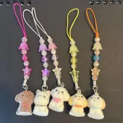 犬猫キャラクター ストラップ 5個セット