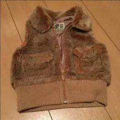 ラビットファーもどきのキッズベスト