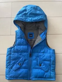 GAP キッズ用フード付きダウンベスト 青