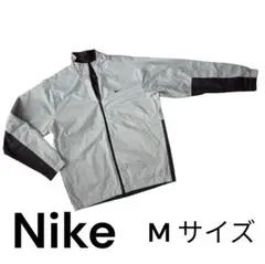 【リバーシブル】NIKE ナイキ ナイロンジャケット Mサイズ 刺繍ロゴ 茶/灰