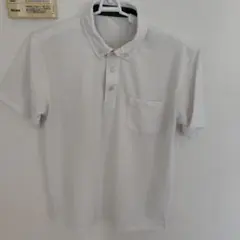 メンズ　白ポロシャツ ボタンダウン　Lサイズ