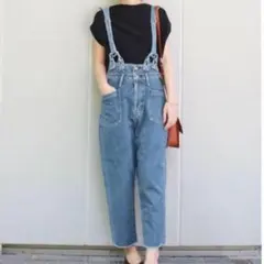 スピックアンドスパン×サムシング　別注デニムサロペット　S　カットオフ