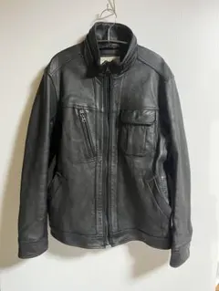 AVIREX ブラック レザージャケット 羊革 XL ブラック 黒