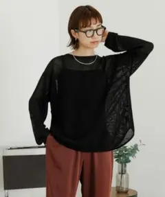 URBAN RESEARCH 裾ラウンドメッシュプルオーバーのサムネイル