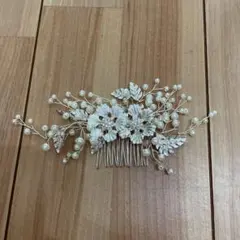 フラワーリーフ ウエディングヘッドドレス ボンネ ヘアアクセサリー結婚式