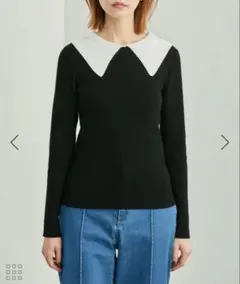 ロペピクニックビッグ襟ニットプルオーバー襟付きニットポロニット