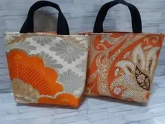 ハンドメイド帯リメイクバックトートバッグ2点No.95