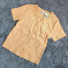 ★a1309 Oxford Traditional【M】タグ付 首元花レース 綿