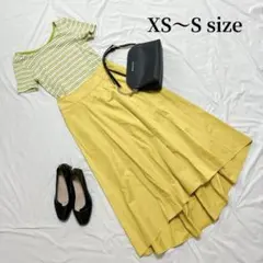 【コーデ売り】半袖カットソー＋ロングスカート　春夏爽やかカジュアルコーデ　S相当