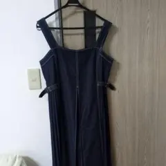 ブルーデニム キャミソール ロングワンピース