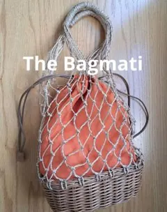 ザバグマティ　ショルダー　ネットカゴバッグ　オレンジ巾着つき