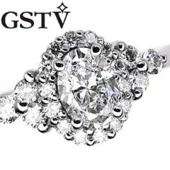 Pt オーバルカットダイヤ リング 0.309ct D SI1 - メルカリ