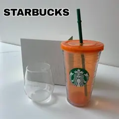 スターバックス ロゴ コールドカップ オレンジ アロマグラス セット
