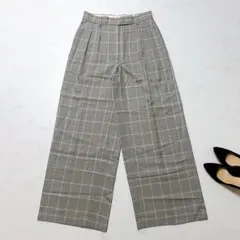 美品✨️ebure　エブール　ワイドパンツ　千鳥格子 チェック ツータック