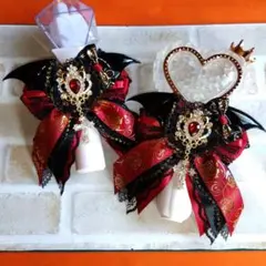 デビル★ヘアゴム★赤★赤✕黒★キンブレリボン★ペンライトリボン★サブカル★悪魔