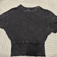 ブラック クロップドTシャツ 半袖