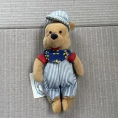 日本未発売 タグ付き プーさん ビーンバッグ 機関士 ディズニーぬいぐるみ