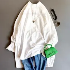 美品♪ザシンゾーン ボタンスリーブ シェルボタン コットンシャツ 白 日本製 Shinzone - 美品♪ザシンゾーン ボタンスリーブ シェルボタン コットン
