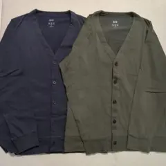 ユニクロ エアリズム カーディガン ネイビー・カーキ 2枚セット
