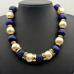 超希少/極美品✨ジバンシー ネックレス パール カラーストーン 大ぶり ゴールド