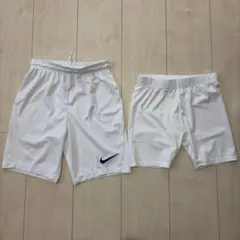 Nike ホワイト ハーフパンツ .インナーパンツセット140㎝