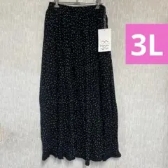 新品 しまむら 晴れ色 ドット柄 水玉模様 ロングスカート 3L 大きいサイズ