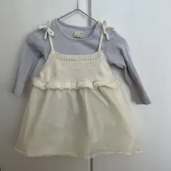 petit main ワンピース グレー/アイボリー