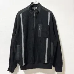 美品☆90s／パジェロ／ハーフジッパー／ブルゾン／黒／ニット／長袖のサムネイル