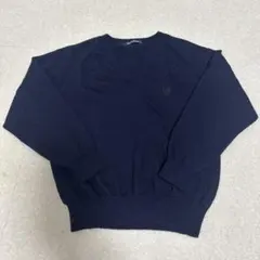 120cm ファミリア　ネイビー Vネック ニット セーター