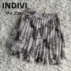 インディヴィ　INDIVI スカート　シフォン　フレア　水玉　ドット　38のサムネイル