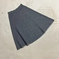 無印良品 ＊ ウール混 ニットフレアスカート グレー 膝丈 (S)のサムネイル