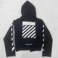 【希少】OFF-WHITE TEMPERATURE パーカー ブラック 長袖 Sのサムネイル