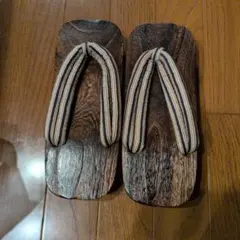 木製下駄 ストライプ鼻緒付き