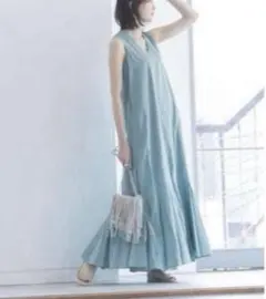 MARIHA マリハ 夏の月影 ドレス ロングワンピース ブルー ノースリーブ