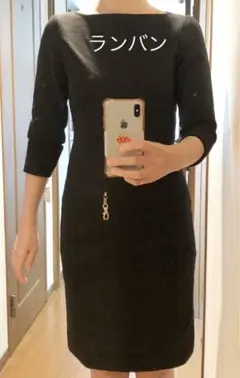 No.214 ランバン　ワンピース　黒　バックファスナー