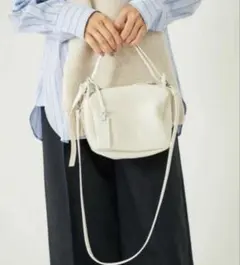 ユナイテッドアローズ A.la Malva 本革 2WAY ショルダーバッグ 白