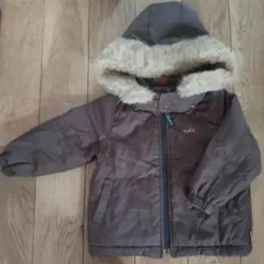 x-girl ファー付きブラウン中綿コート フード取り外し可能