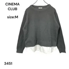 シネマクラブ　CINEMA CLUB ニット　シャツ　トップス　長袖　Ｍ