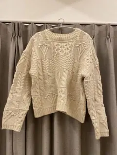 BEAMS HEART ケーブルニットセーター