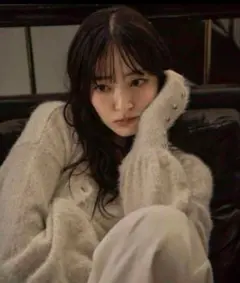 mideal Glitter knit ensemble アイボリー