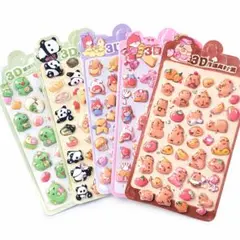 【新品】 かわいい3Dシールセット 5枚】デコ用・手帳・DIYに最適