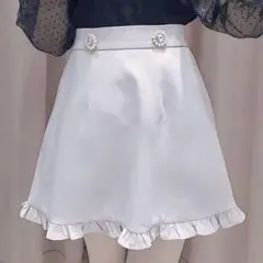 evelyn パールビジューフレアスカート ピンク