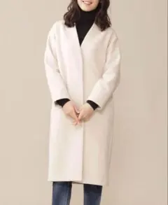 美品nano universe ナノユニバース マンテコノーカラーウールコート