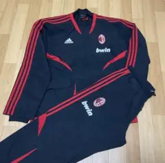 ACミラン adidas ジャージ上下(黒・赤)サイズL