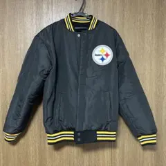 未使用新品 NFL ピッツバーグスティーラーズ リバーシブルスタジャン Sサイズ NFL ピッツバーグ・スティーラーズ ナイロンスタジャン L ワッペン 黒