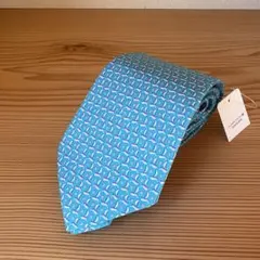 【新品未使用】美品✨Salvatore Ferragamo ネクタイ ネイビー象 Salvatore Ferragamo(サルヴァトーレフェラガモ)紺カラフルゾウ